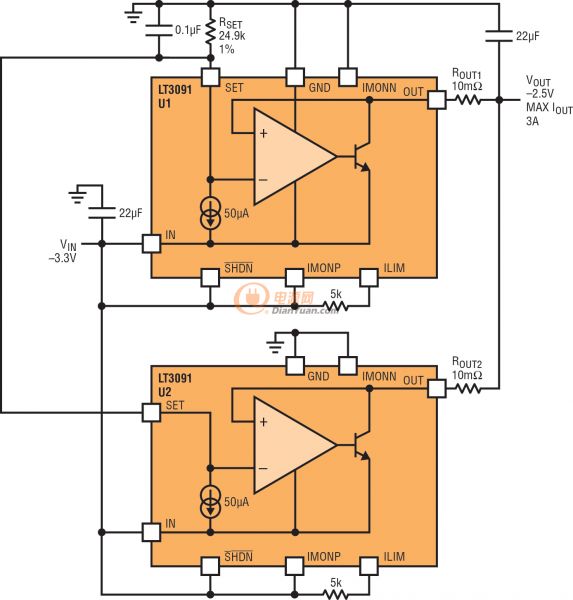 負穩壓器擴充了電流基準線性穩壓器系列